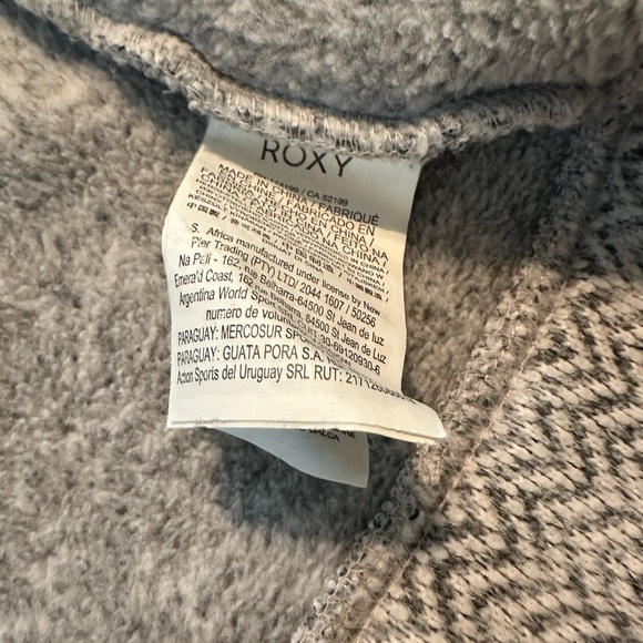 Roxy Gray Herringbone Zip Up — Size M - Picture 4 of 5